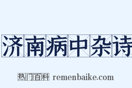 济南病中杂诗是什么意思的图片